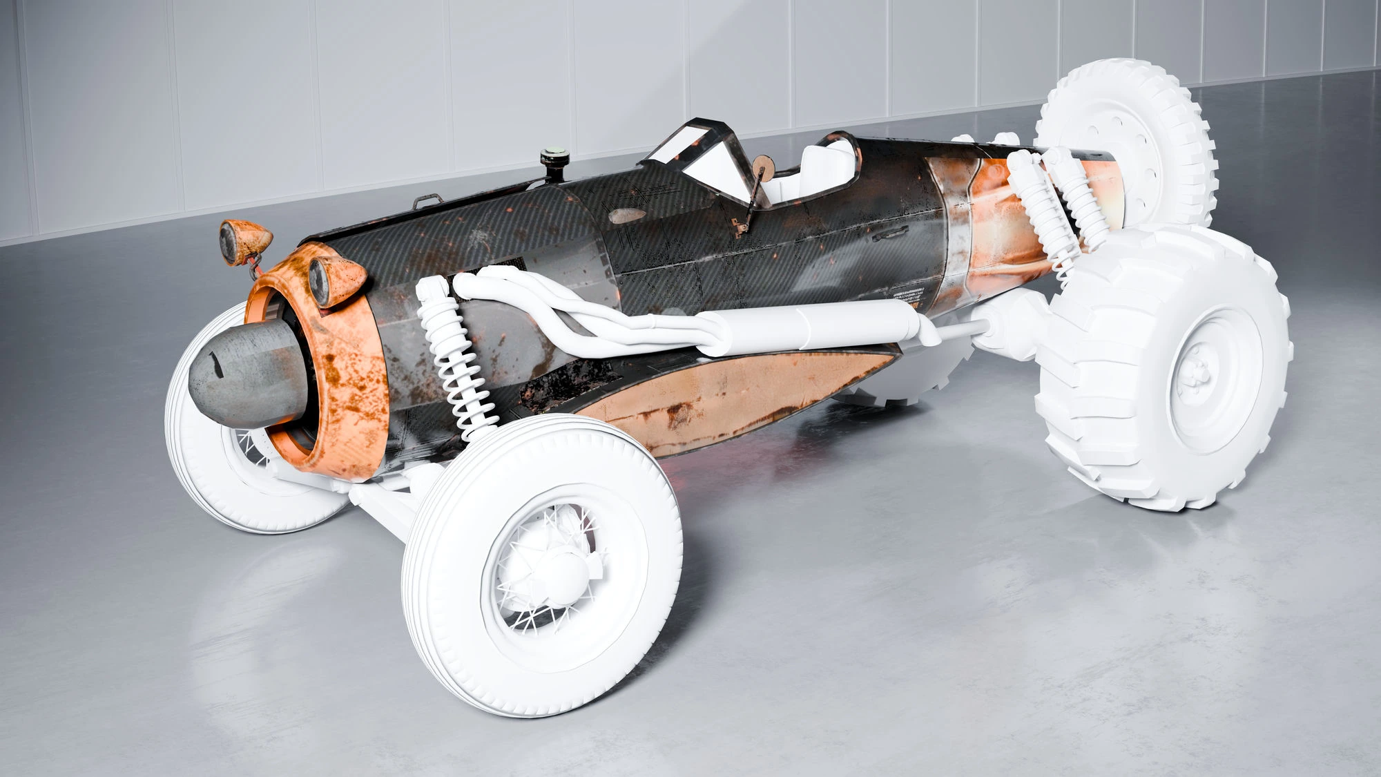 Rusted carbon — salvage finish
