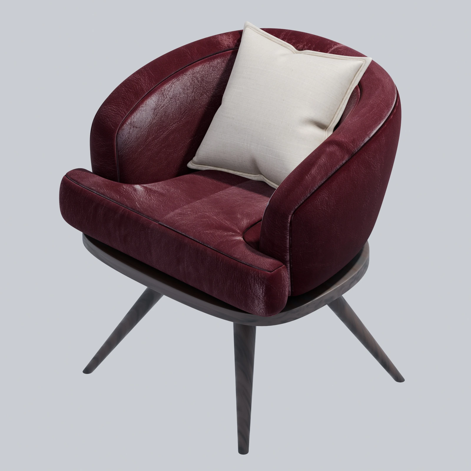 Oxblood leather & linen