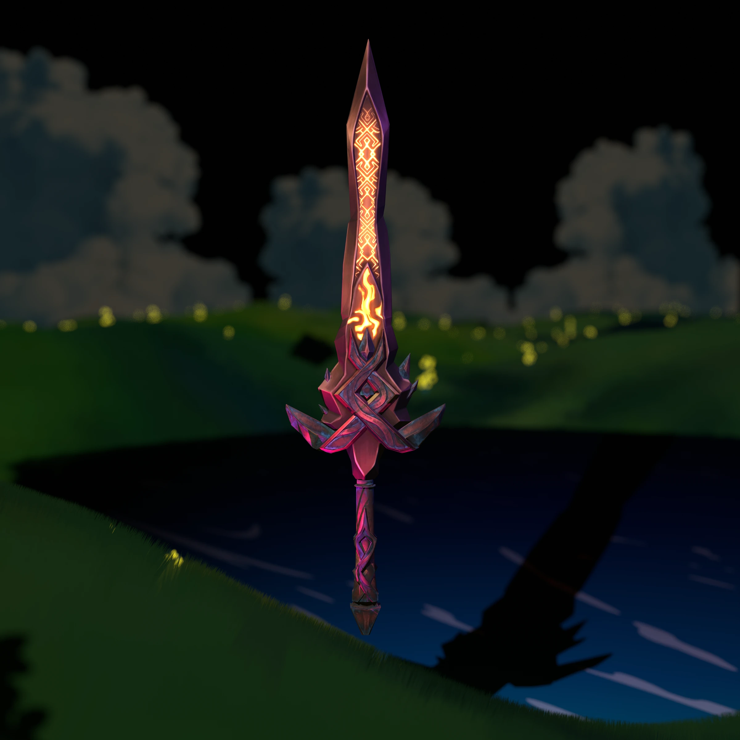 Neon blade, night