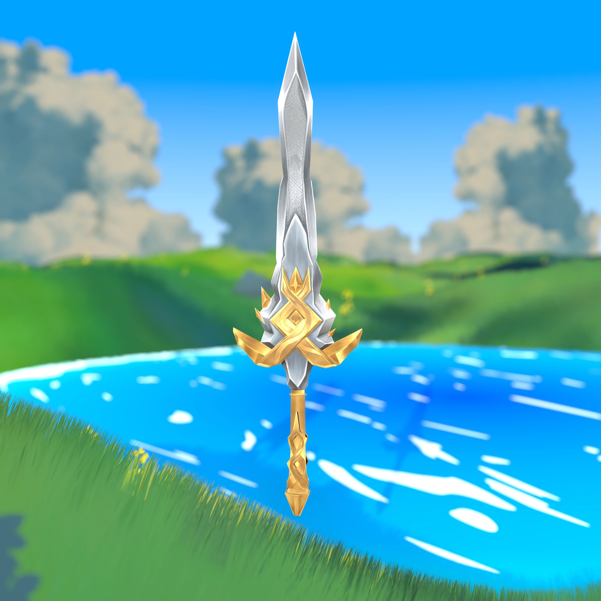 Silver blade, in-scene